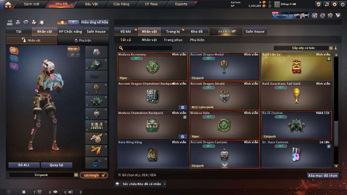 shop acc cf uy tin gia re